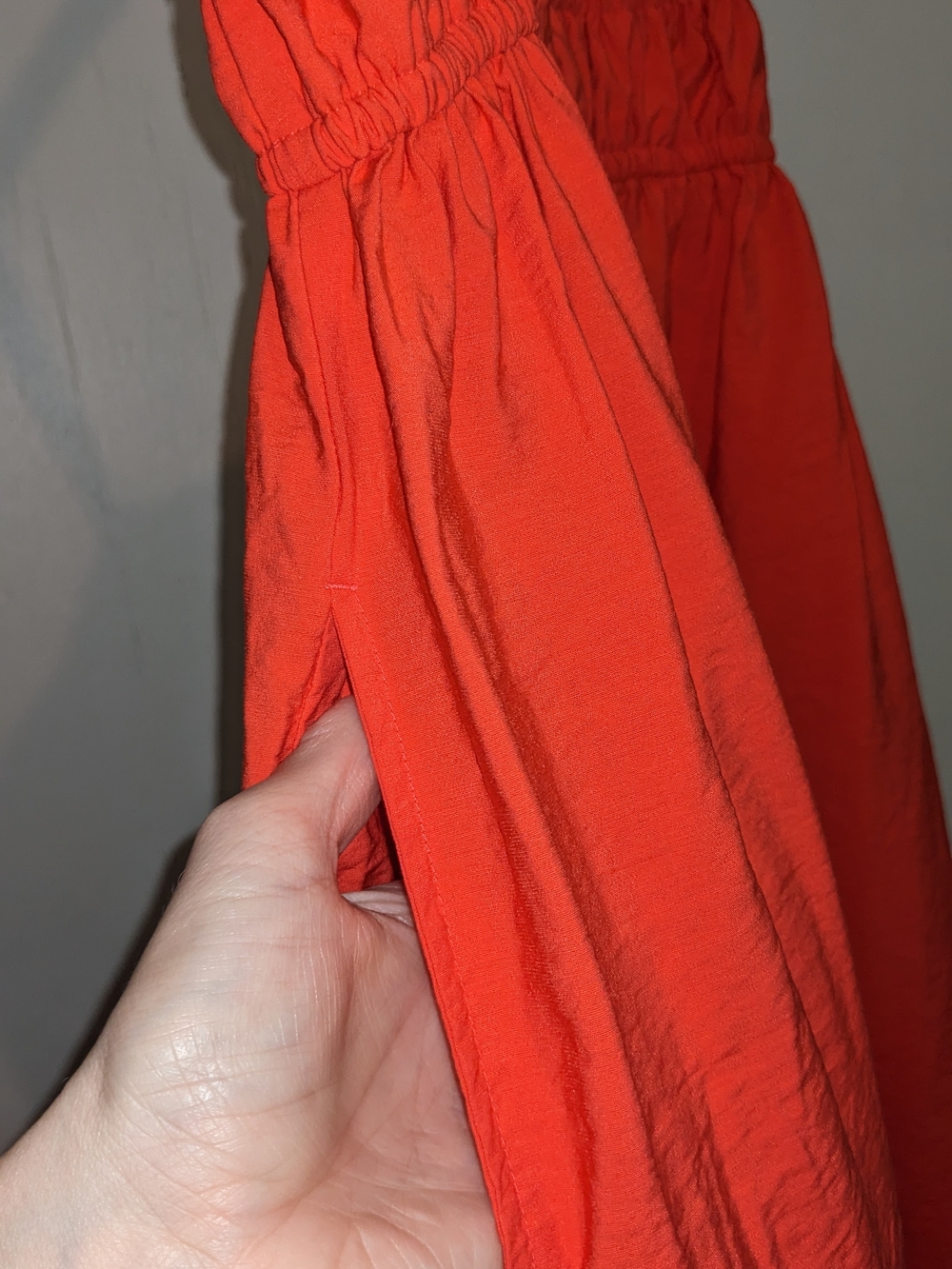A New Day Red Orange Smocked Strap Maxi Dress Summer Wedding Guest Hamptons Week - Picture 5 of 8